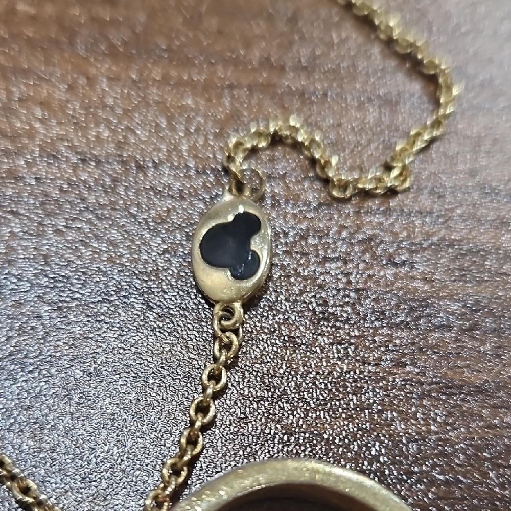 Gold and Pink Crown Pendant Necklace - Picture 2 of 7